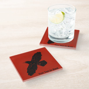 Dessous-de-verre En Verre Corbeau rouge