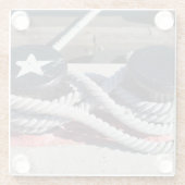 Dessous-de-verre En Verre Corde attachée à deux bornes (Dos)