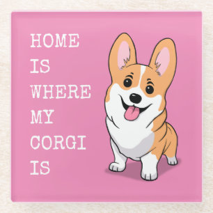 Dessous-de-verre En Verre Corgi