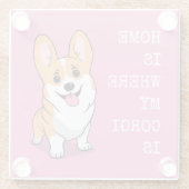 Dessous-de-verre En Verre Corgi (Dos)