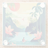 DESSOUS-DE-VERRE EN VERRE COSTA RICA #1 (Dos)