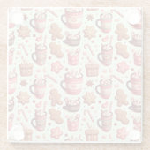 Dessous-de-verre En Verre Cosy Christmas Cocoa and Gingerpain Motif (Dos)