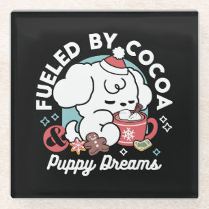 Dessous-de-verre En Verre Cosy Puppy Dreams - Chocolat chaud et Noël