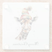 Dessous-de-verre En Verre Cosy Safari Noël, personnalisé (Dos)