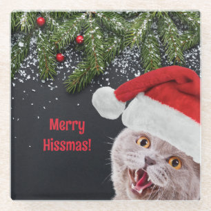 Dessous-de-verre En Verre Côte de verre, Joyeux Hissmas