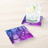 Dessous-de-verre En Verre Couche mystique de prune (Incliné)