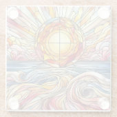 Dessous-de-verre En Verre Coucher de soleil de verre (Dos)