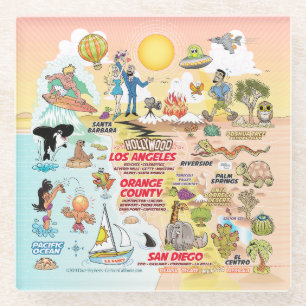 Dessous-de-verre En Verre Coucher de soleil SoCal