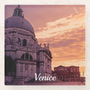 Dessous-de-verre En Verre Coucher de soleil sur la basilique de Venise