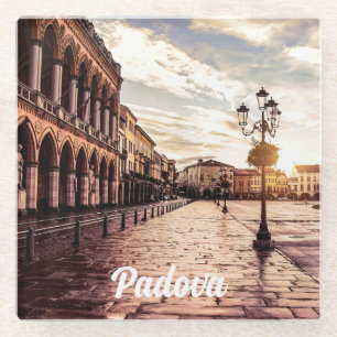 Dessous-de-verre En Verre Coucher de soleil sur le carré à Padova en Italie