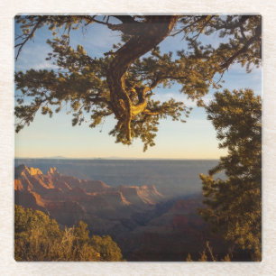 Dessous-de-verre En Verre Coucher du soleil au-dessus de canyon grand