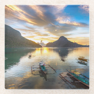 Dessous-de-verre En Verre Coucher du soleil en EL Nido