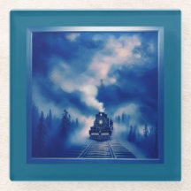 Couleur Bleue Scène Avec Ancienne Locomotive À Vap