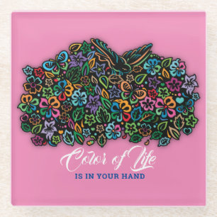 Dessous-de-verre En Verre Couleur de vie élégante