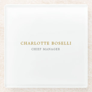 Dessous-de-verre En Verre Couleur d'or professionnelle minimaliste