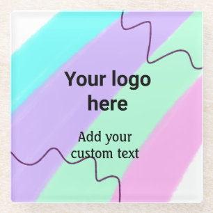Dessous-de-verre En Verre Couleur pastel simple ajoutez votre logo texte per