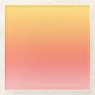 Dessous-de-verre En Verre Couleurs simples - Jaune à Misty Pink ombre