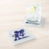 Dessous-de-verre En Verre Couple adorable en Love (Incliné)