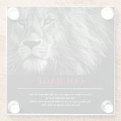 Dessous-de-verre En Verre Courage Lion Motivationnel Inspiration (Dos)