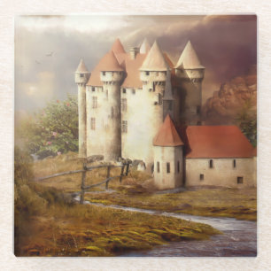 Dessous-de-verre En Verre Courte médiévale du château