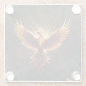 Dessous-de-verre En Verre Coussin Phénix de Feu (Dos)