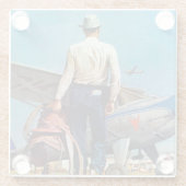 Dessous-de-verre En Verre Cowboy de vol par Mead Schaeffer (Dos)