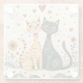 Dessous-de-verre En Verre Cozy Cats (Dos)