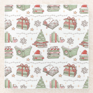 Dessous-de-verre En Verre Cozy Christmas Book Lover 