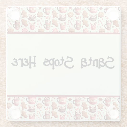 Dessous-de-verre En Verre Cozy Christmas Cocoa and Gingerbread Pattern (Dos)