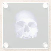 Dessous-de-verre En Verre Crâne Bleu (Dos)