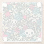 Dessous-de-verre En Verre Crâne en fleurs (Dos)
