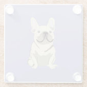 Dessous-de-verre En Verre Cream French Bulldog,  (Dos)