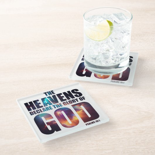 Dessous-de-verre En Verre Création chrétienne : les cieux déclarent gloire d (Incliné)