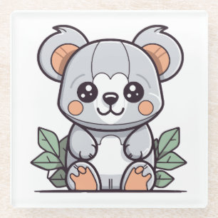 Dessous-de-verre En Verre Création de Koala Vector Magique Kawaii