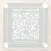 Dessous-de-verre En Verre Créer un code QR d'entreprise instantanément scann (Dos)