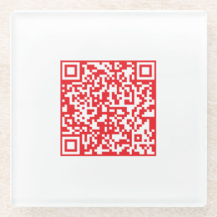 Dessous-de-verre En Verre Créer un code QR rouge scannable (modifiable)