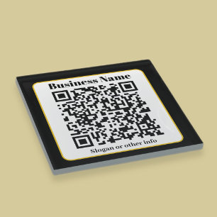 Dessous-de-verre En Verre Créez votre propre code QR Bordure noire blanche