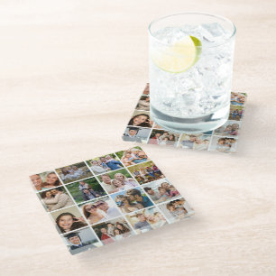 Dessous-de-verre En Verre Créez votre propre collage de 16 photos