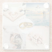 Dessous-de-verre En Verre Créez votre propre photo Mariage de mariés de moin (Dos)