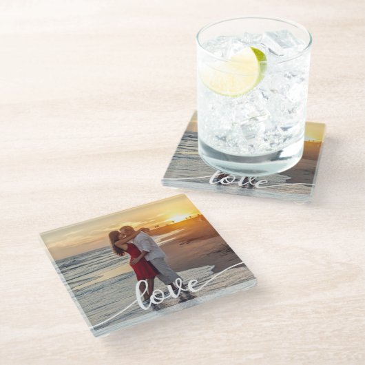 Dessous-de-verre En Verre Créez votre propre script d'amour Romantique Coupl (Incliné)