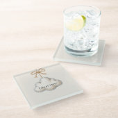 Dessous-de-verre En Verre Crème Bleu Cloud Nine (Incliné)