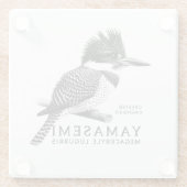 Dessous-de-verre En Verre Crested Kingfisher Black & White (Dos)