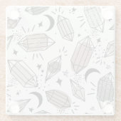 Dessous-de-verre En Verre Cristaux, Lune, Étoiles, Design Chevauché. (Dos)