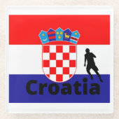 Dessous-de-verre En Verre Croatia soccer (Devant)