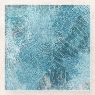 Dessous-de-verre En Verre Crocodile Batik : Textured Fabric Art