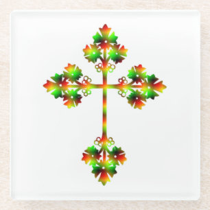 DESSOUS-DE-VERRE EN VERRE CROIX DE FANCY