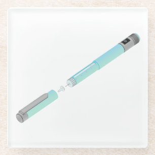 Dessous-de-verre En Verre Croquis de stylo à insuline