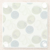 Dessous-de-verre En Verre Croquis vert Olive Dessin Cuisine Motif (Dos)