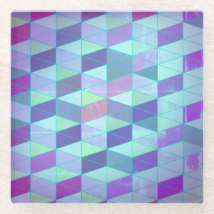 Dessous-de-verre En Verre Cubes en triangles Motif géométrique