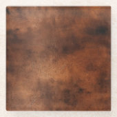 Dessous-de-verre En Verre Cuir Brown Faux (Devant)